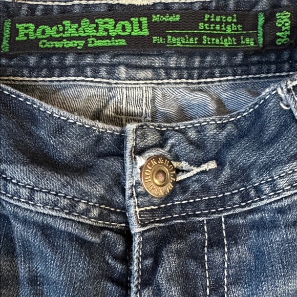 ROCK & ROLL COWBOY DENIM 34x30 Pistol Straight, Regular Straight Leg Jeans - Picture 2 of 9